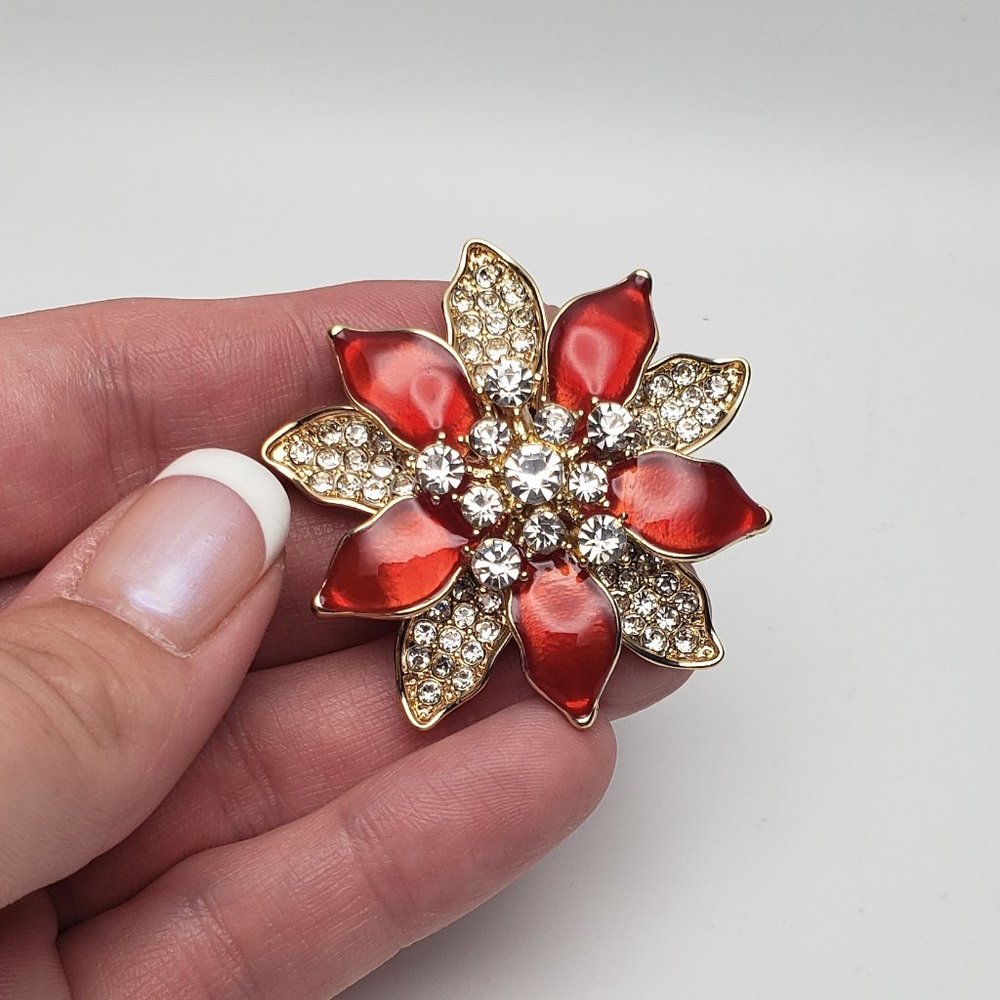 Charter Club Decorative Christmas Poinsettia Pin